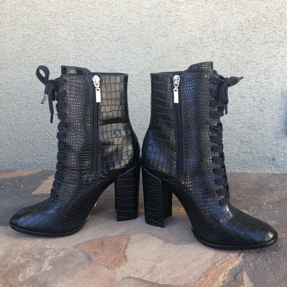 Schutz Leysi Croc Embossed bootie - Picture 3 of 10